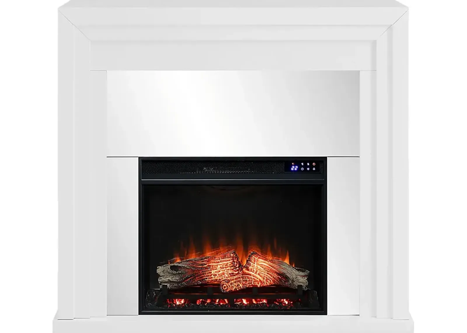 Skyflower IV White 44 in. Console With Touch Panel Electric Fireplace