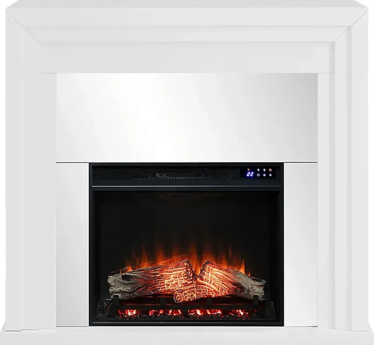 Skyflower IV White 44 in. Console With Touch Panel Electric Fireplace