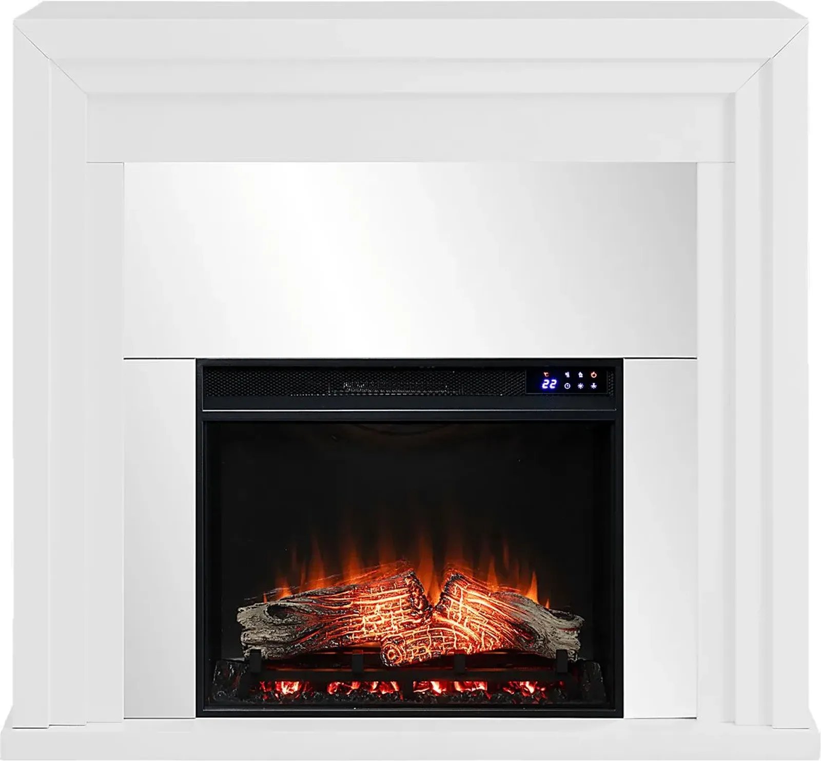 Skyflower IV White 44 in. Console With Touch Panel Electric Fireplace