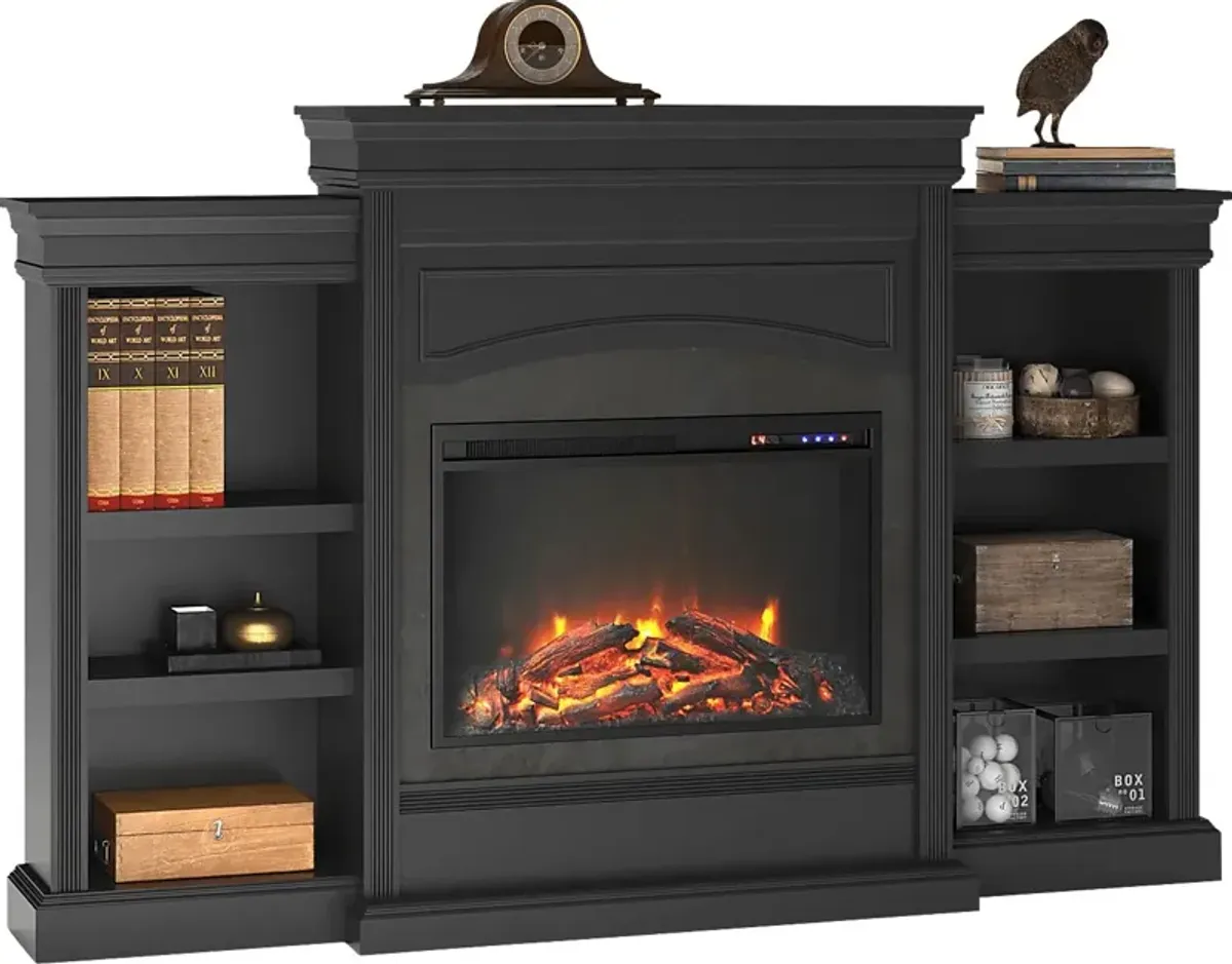 Fannelle Black Electric Fireplace