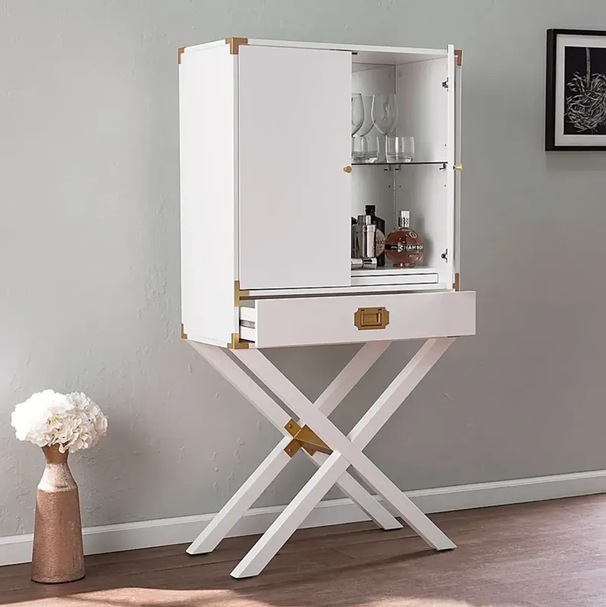 Haverstock White Bar Cabinet