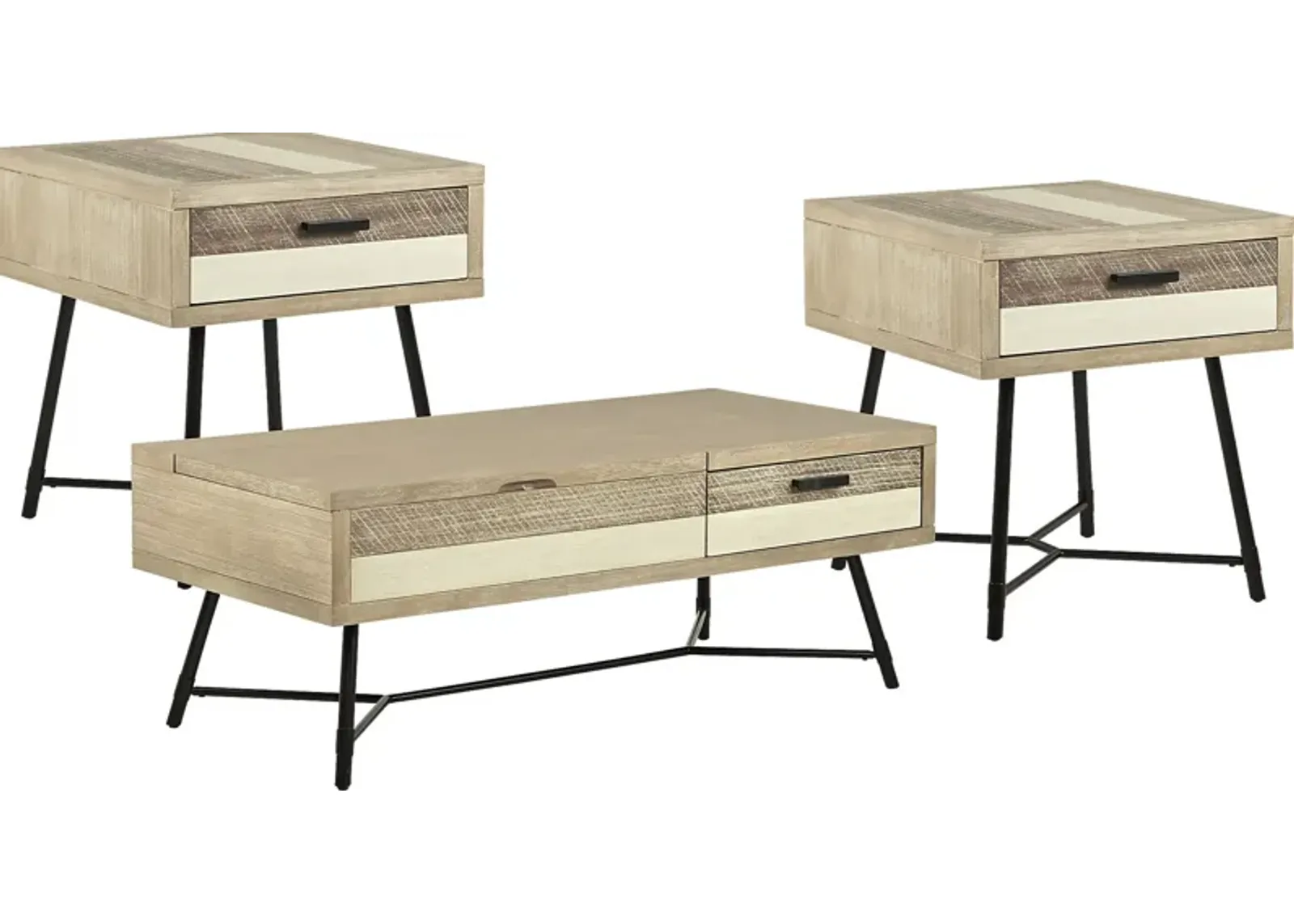 Midtown Loft Natural 3 Pc Table Set