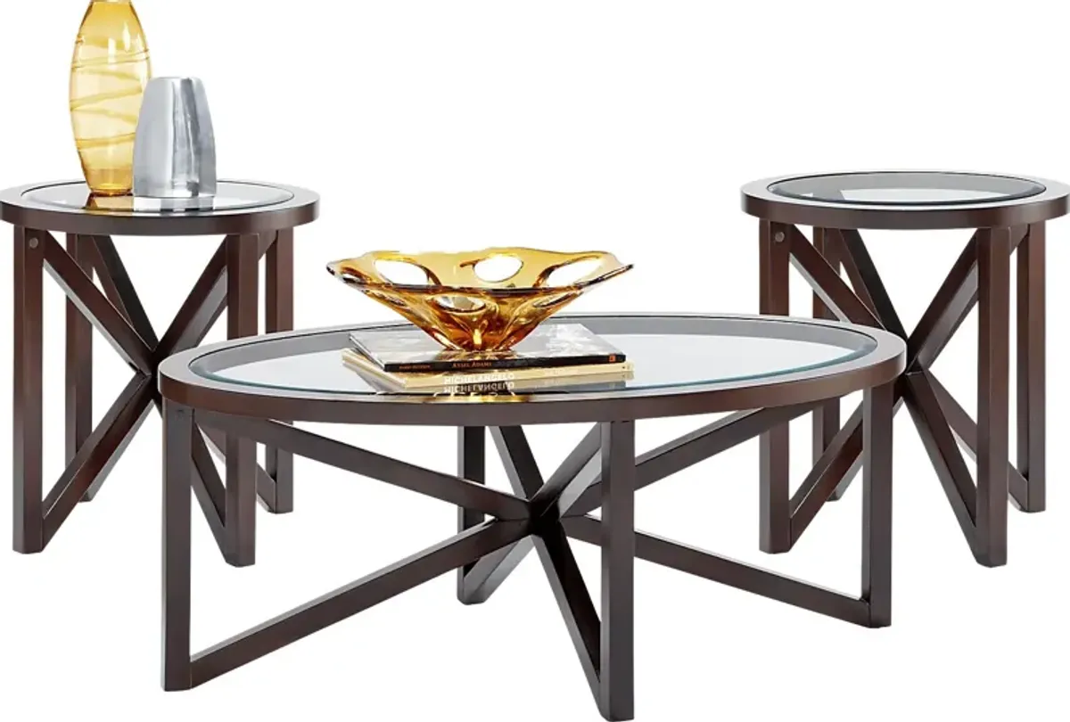 Kenshaw II Espresso 3 Pc Table Set