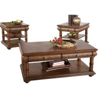Cindy Crawford Home Key West Tan 3 Pc Table Set