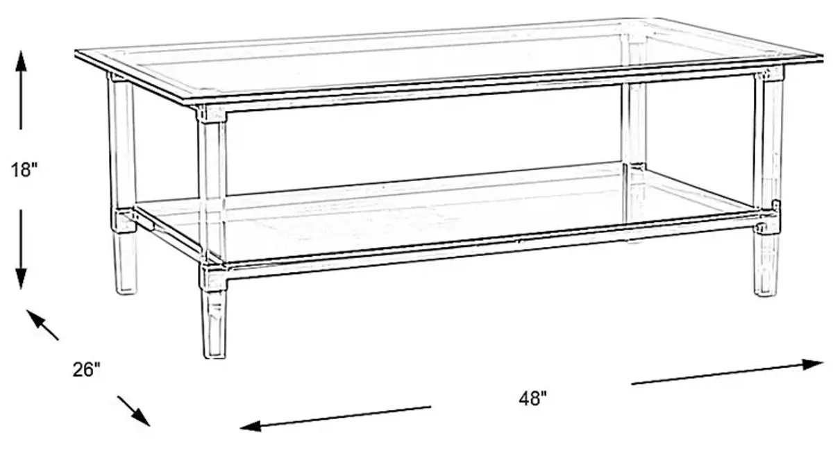 Varna Silver Rectangle Cocktail Table