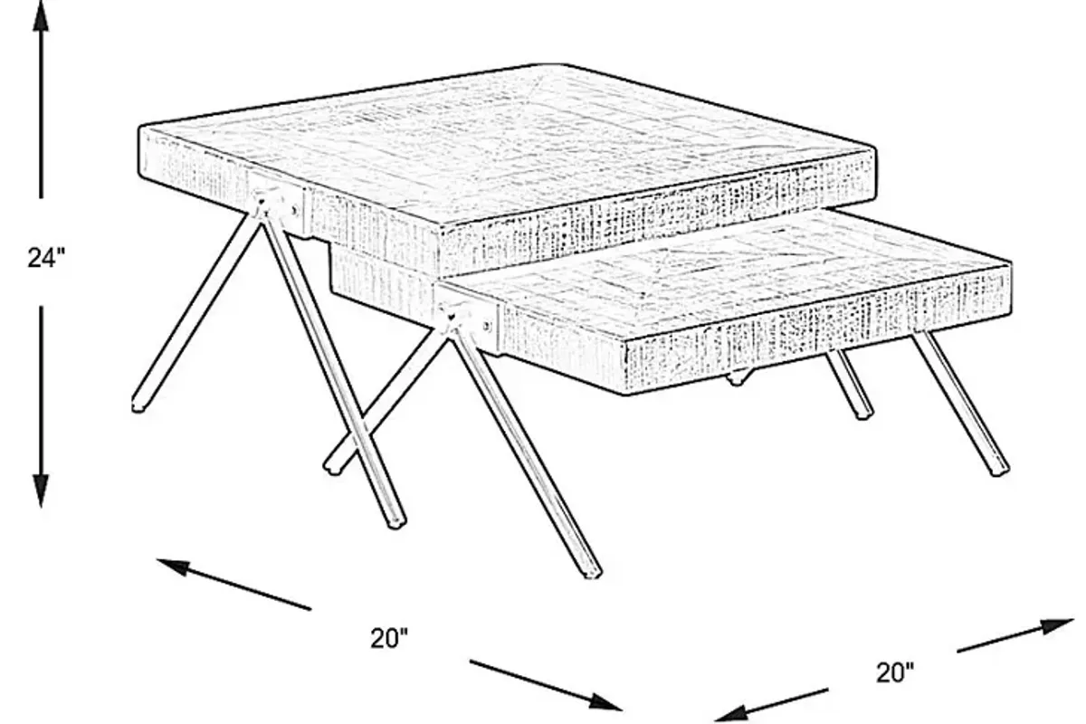 Banning Tobacco Nesting Cocktail Table Set
