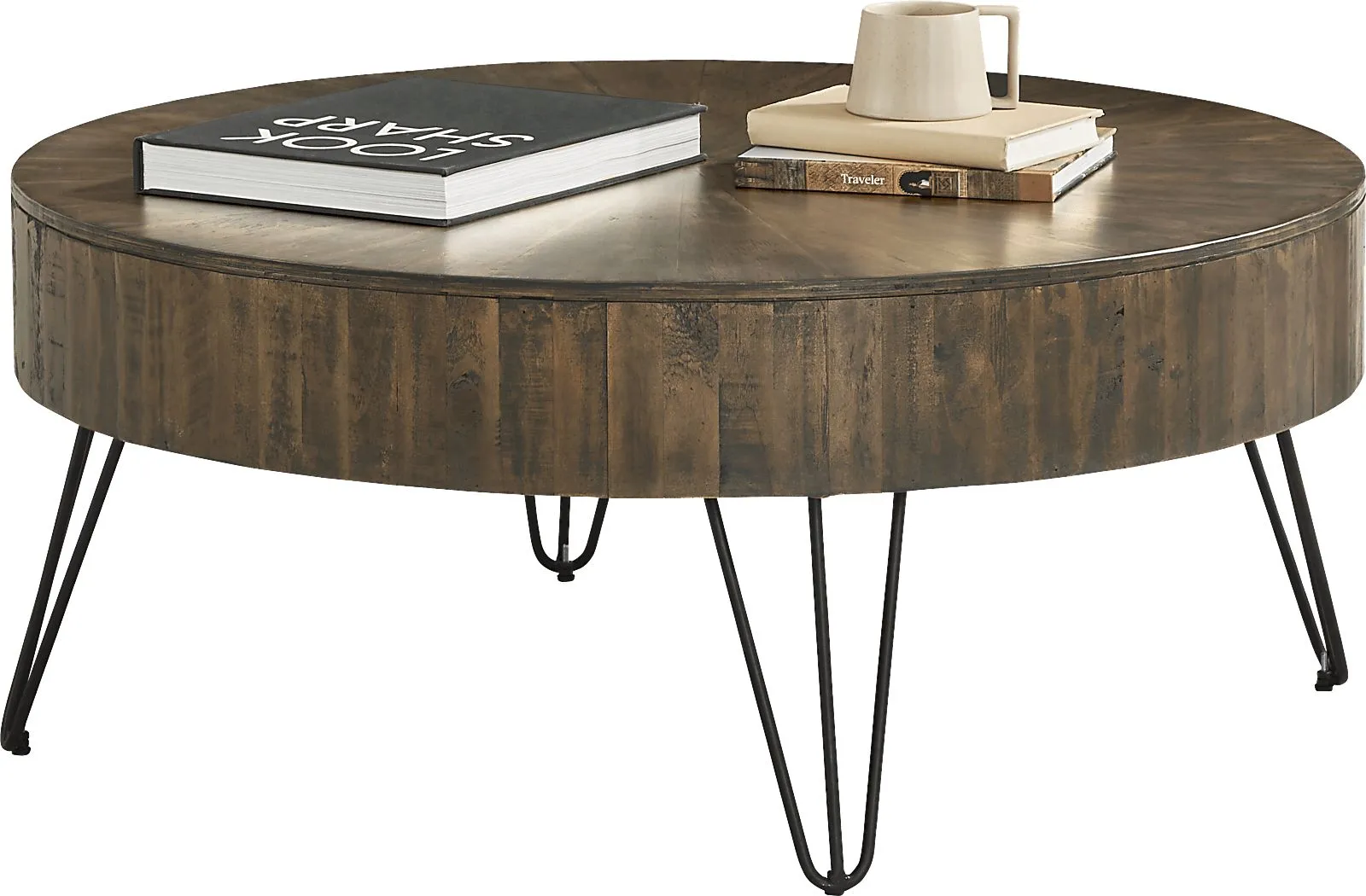 Del Sol Brown Round Cocktail Table