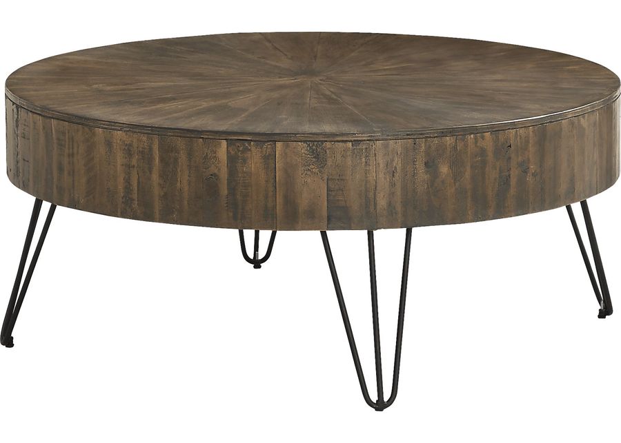 Del Sol Brown Round Cocktail Table