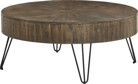 Del Sol Brown Round Cocktail Table