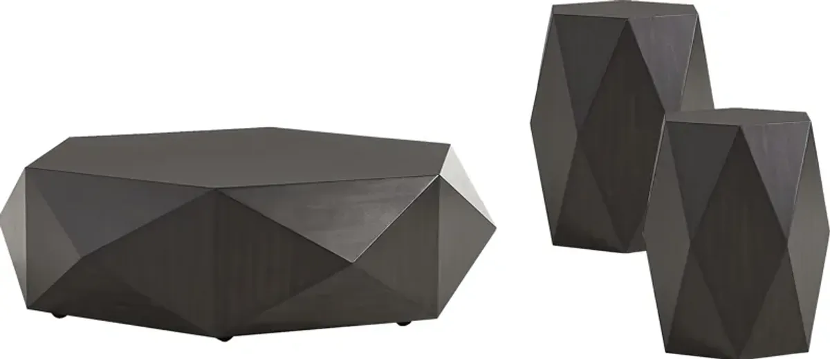 Arcadia Black 3 Pc Table Set
