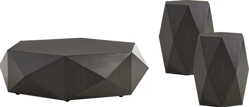 Arcadia Black 3 Pc Table Set