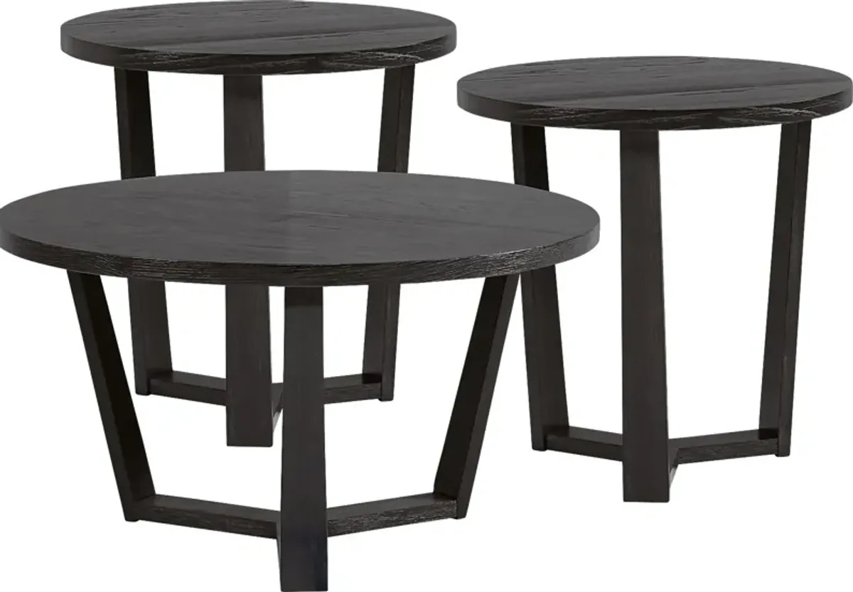 Rumie Dark Brown 3 Pc Table Set