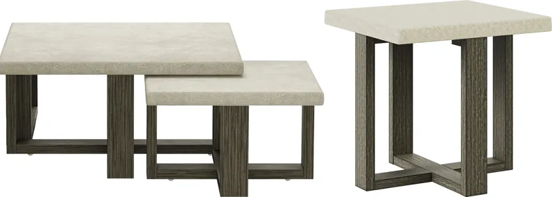 Sanger Gray 3 Pc Cocktail Table Set