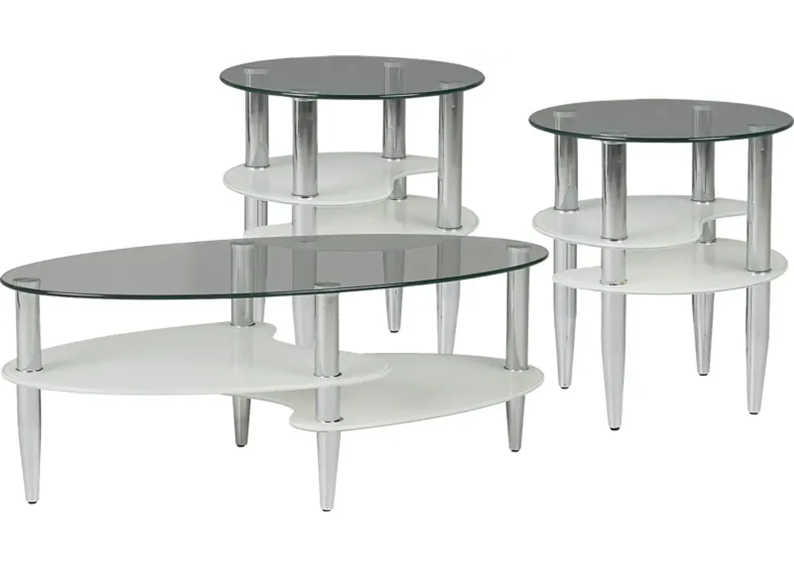 Brunson Silver 3 Pc Table Set