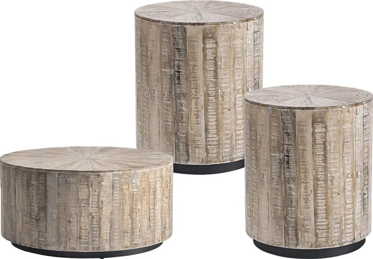 Langston Brown 3 Pc Table Set