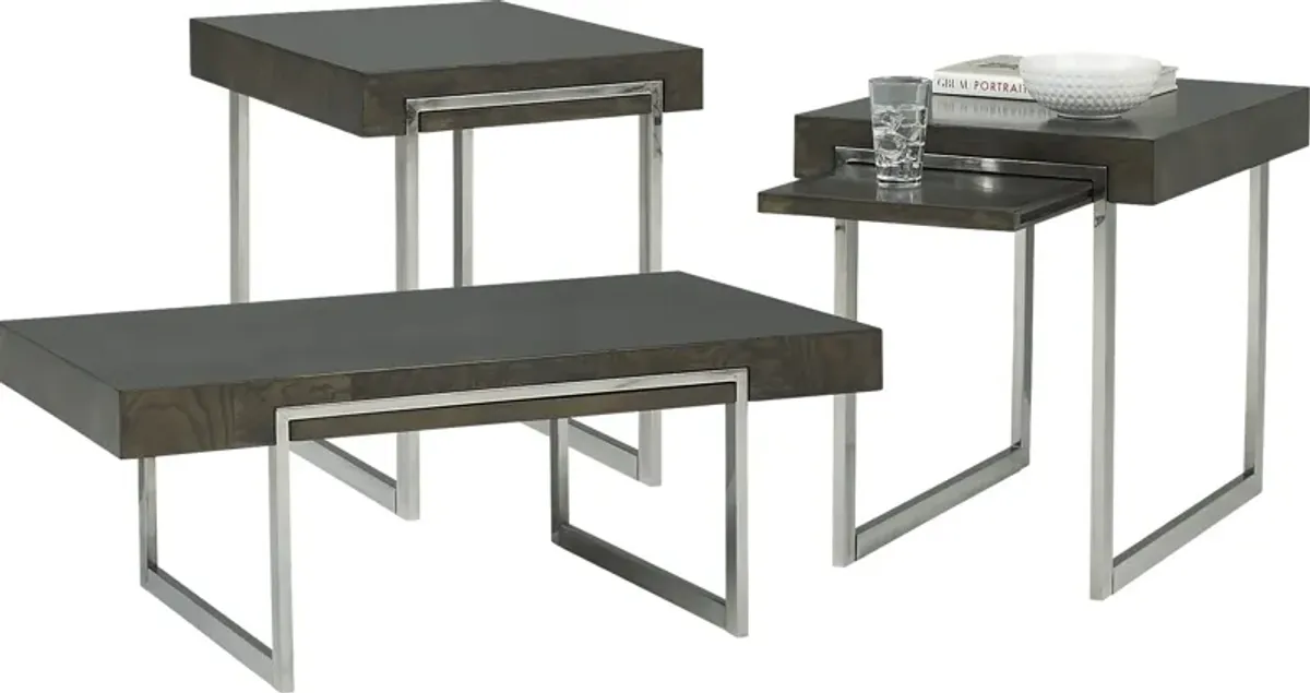 Isleen Gray 3 Pc Table Set