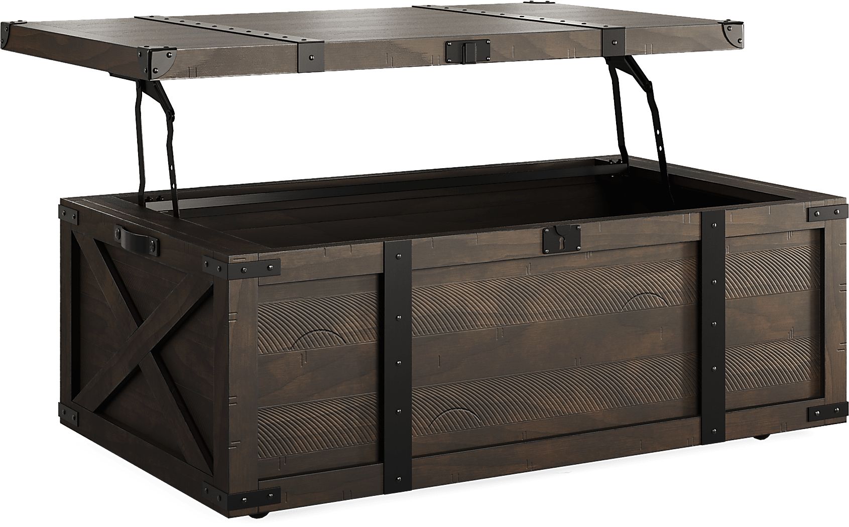 Rocky Creek Brown Storage Cocktail Table