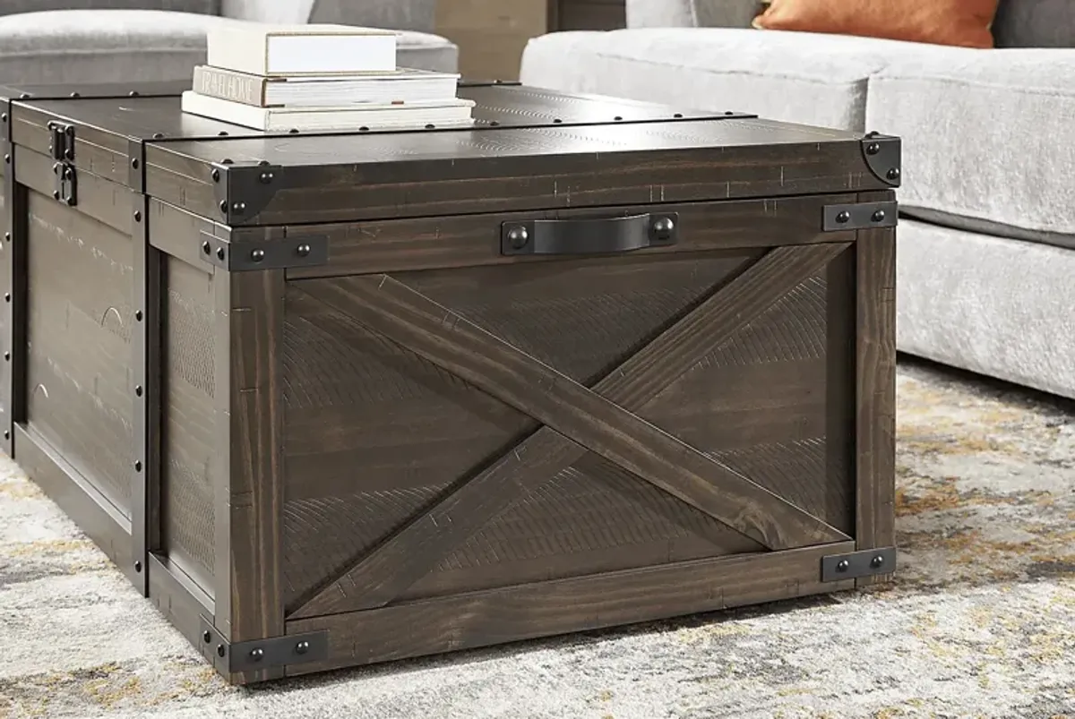 Rocky Creek Brown Storage Cocktail Table