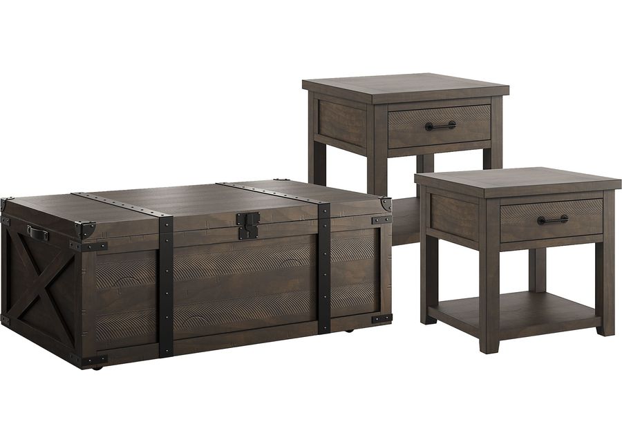 Rocky Creek Brown 3 Pc Table Set