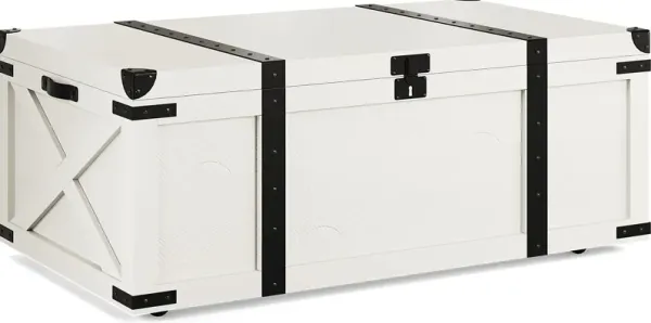 Rocky Creek White Storage Cocktail Table