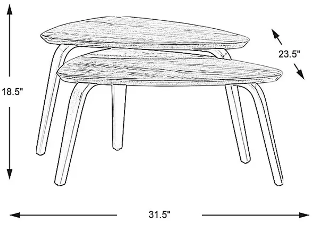 Pallola Dove Gray 2 Pc Nesting Cocktail Table