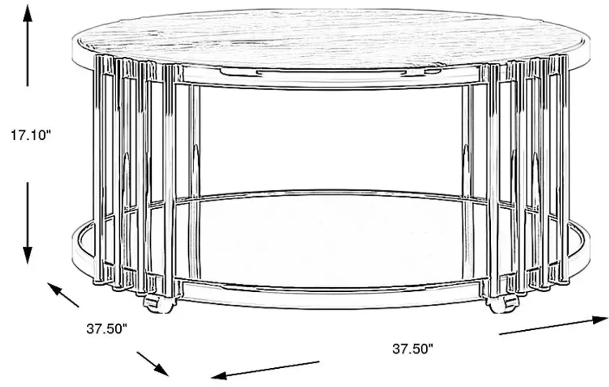 Bardiglio Silver Cocktail Table