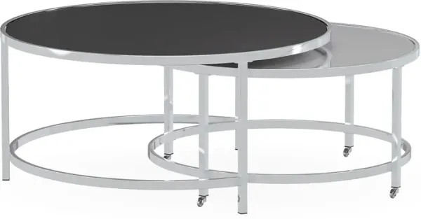 Marlow Heights Black Nesting Cocktail Table, Set of 2