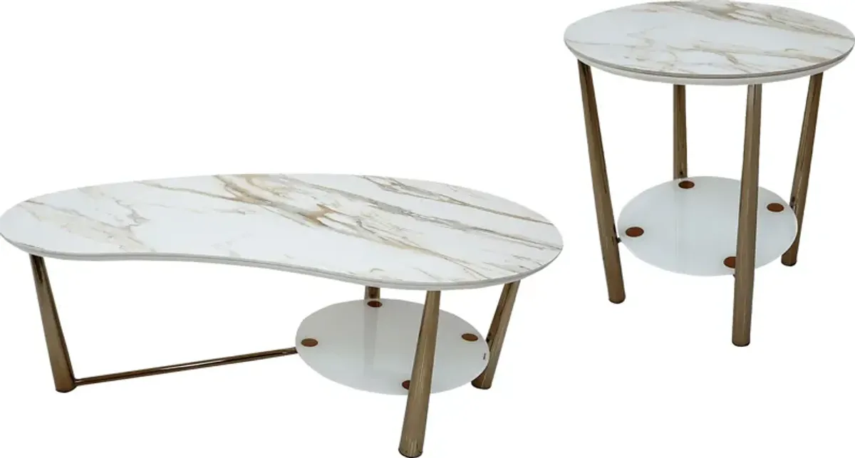 Renata Champagne 2 Pc Table Set