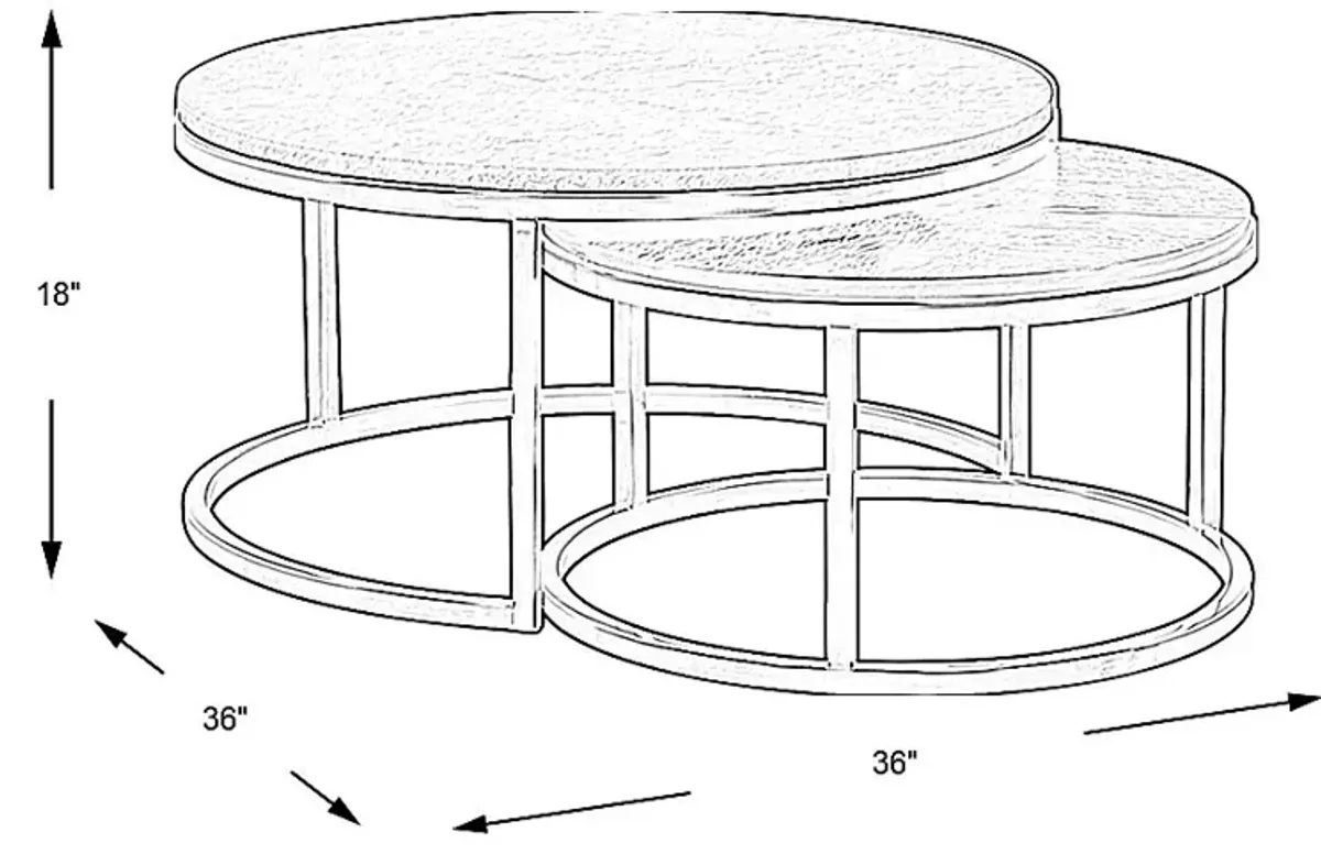 Eldren Tobacco Nesting Cocktail Table