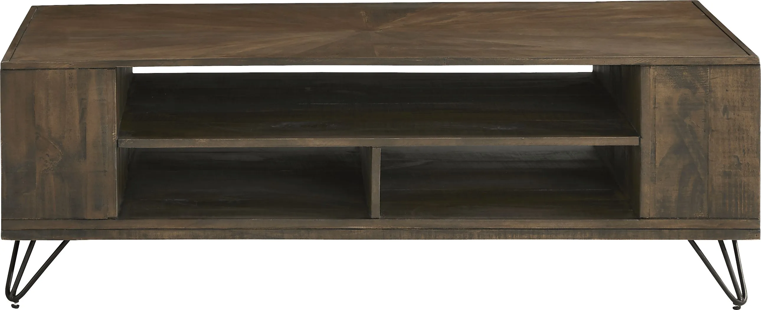 Del Sol Brown Rectangle Storage Cocktail Table