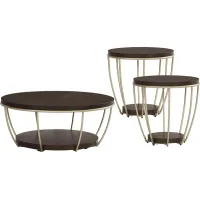 Prospect Heights Brown Cherry 3 Pc Table Set
