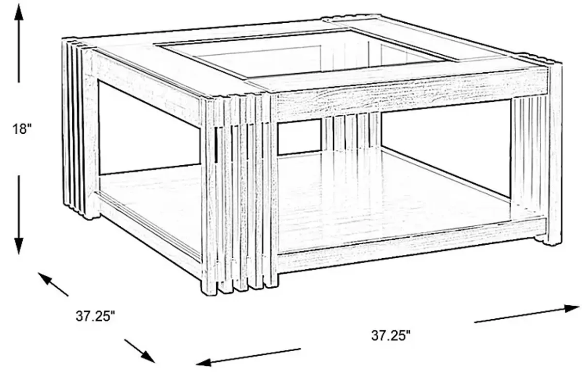 Camellia Brown Cherry Square Cocktail Table