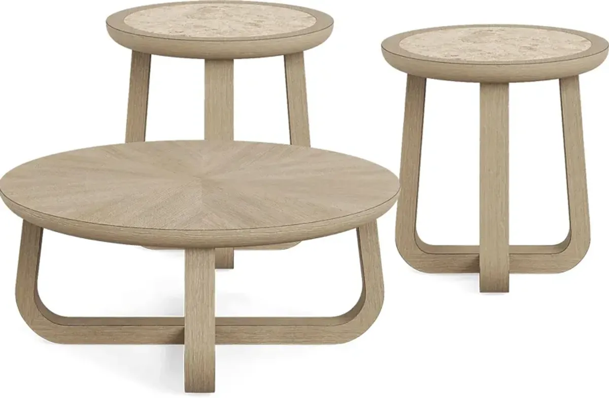 Canyon Sandstone 3 Pc Occasional Table Set