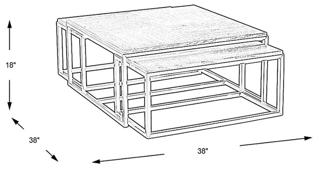 Arniston Tobacco 3 Pc Nesting Cocktail Table