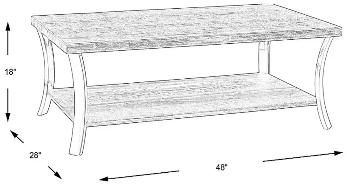 Arland Brown Rectangular Cocktail Table