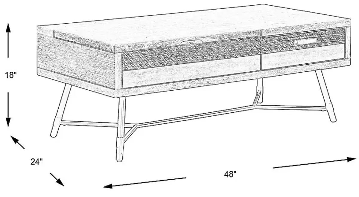 Midtown Loft Natural Lift-Top Cocktail Table