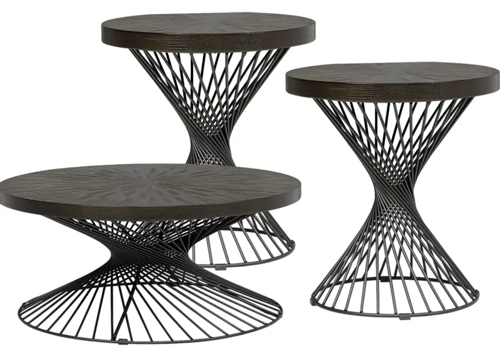 Kanister Brown 3 Pc Table Set