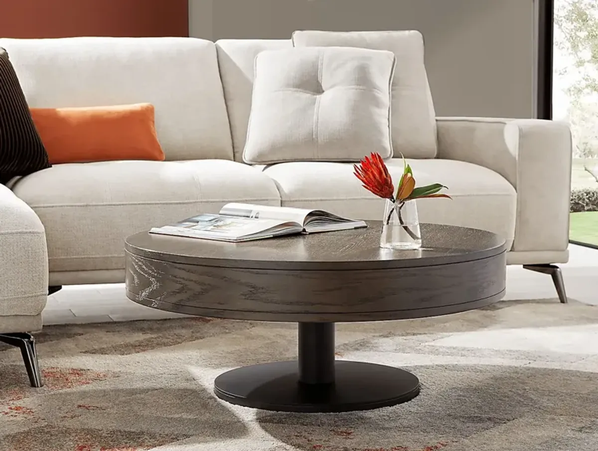 Charmaine Brown Round Cocktail Table