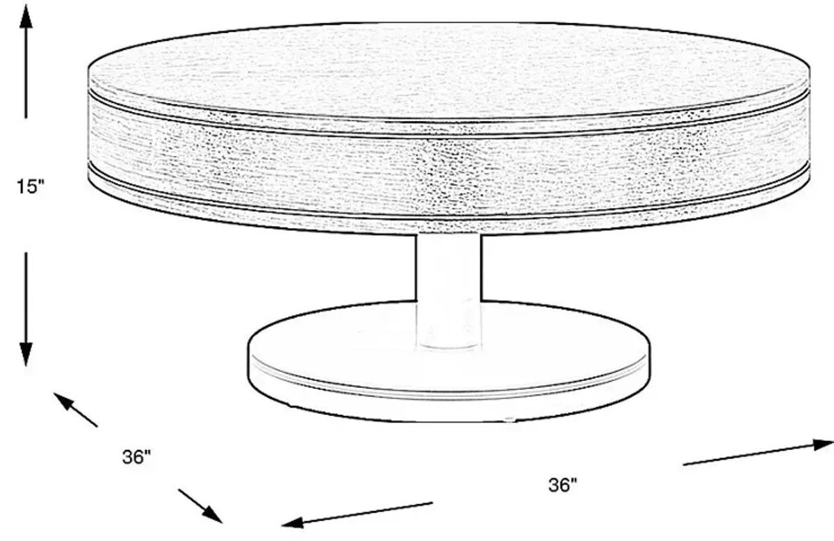 Charmaine Brown Round Cocktail Table