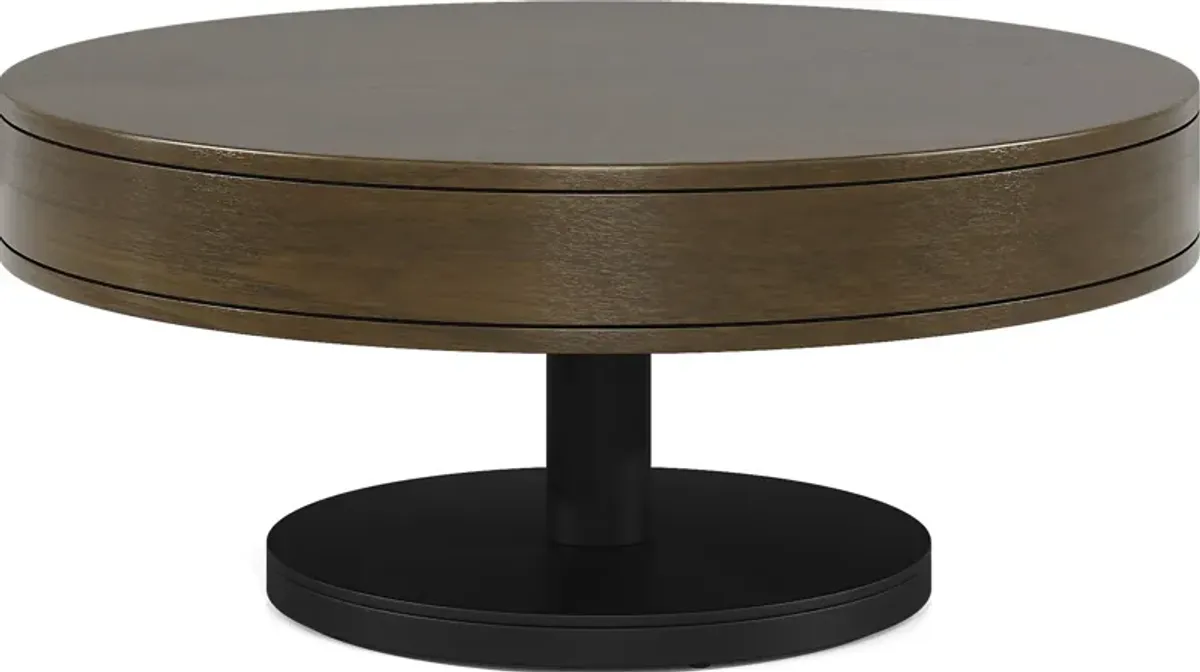 Charmaine Brown Round Cocktail Table