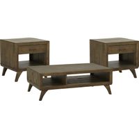 Long Valley Brown 3 Pc Table Set