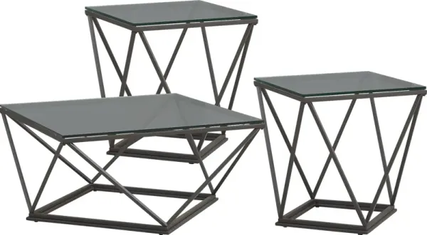 Prism Lane Black 3 Pc Table Set