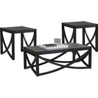 Abner Black 3 Pc Table Set