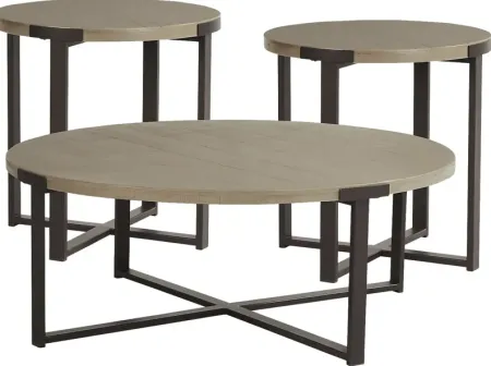 Wheeler Natural 3 Pc Occasional Table Set