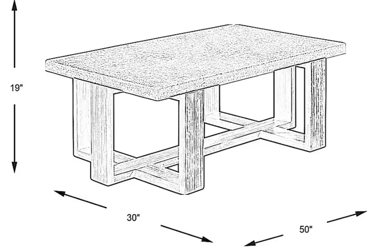 Sanger Gray Rectangle Cocktail Table