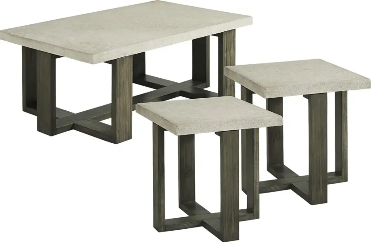 Sanger Gray 3 Pc Table Set