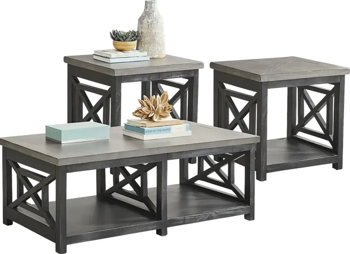 Danusa Black 3 Pc Table Set