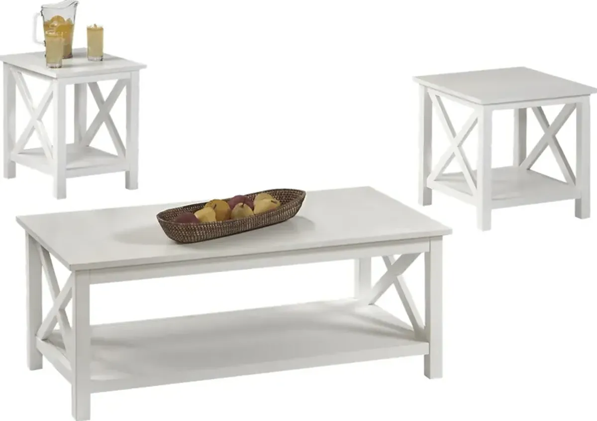 Scotford White 3 Pc Table Set