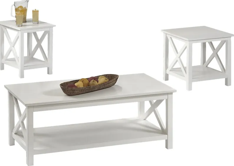 Scotford White 3 Pc Table Set