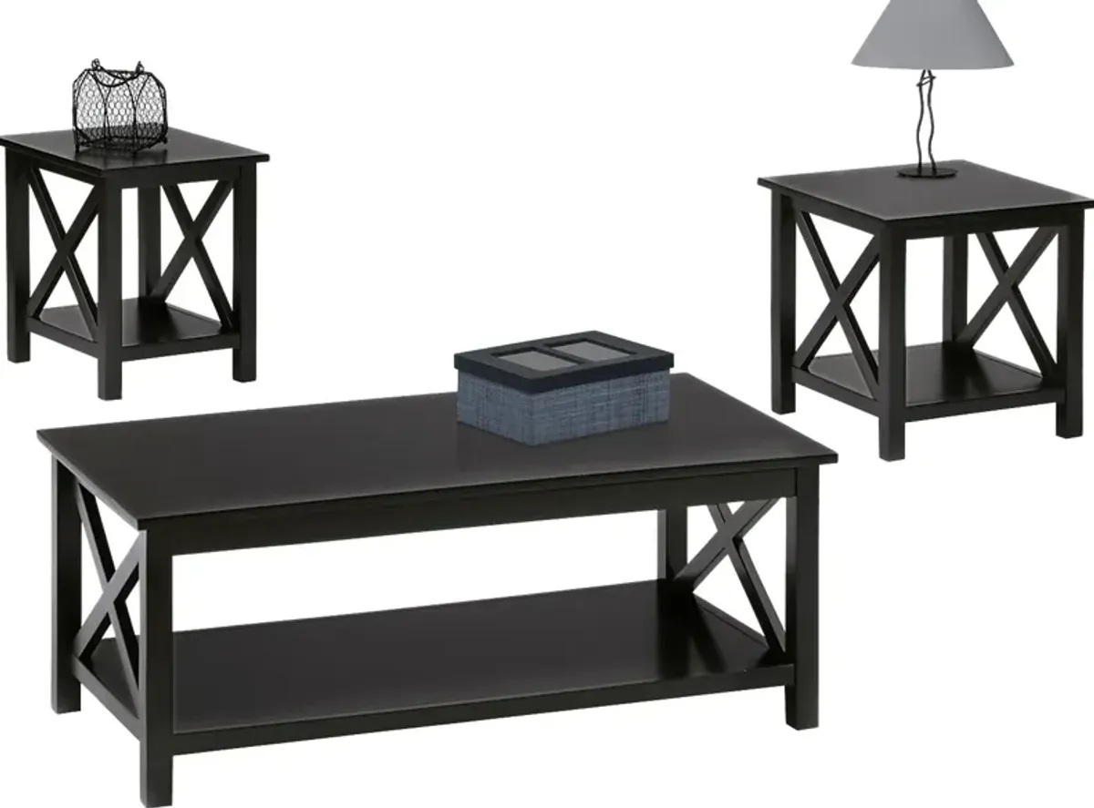 Scotford Black 3 Pc Table Set